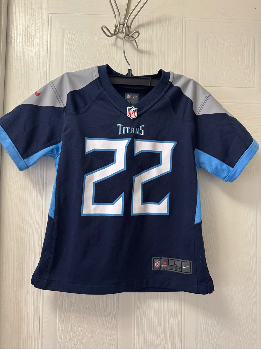 NFL Tennessee Titans Navy & Light Blue Kids Football Jersey #22